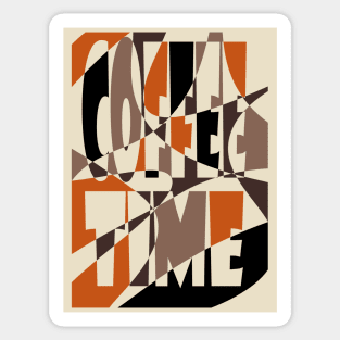 Coffee Lovers Retro Typography - Geometric Art Sticker